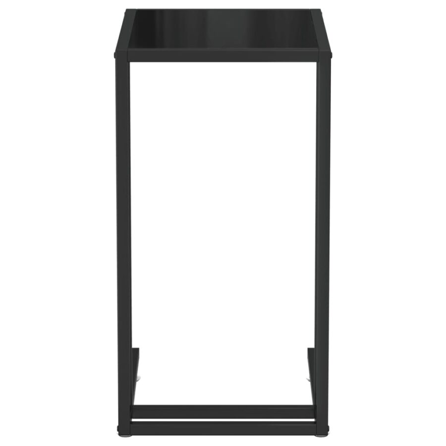 Computer bijzettafel 50x35x65 cm gehard glas zwart - Afbeelding 3