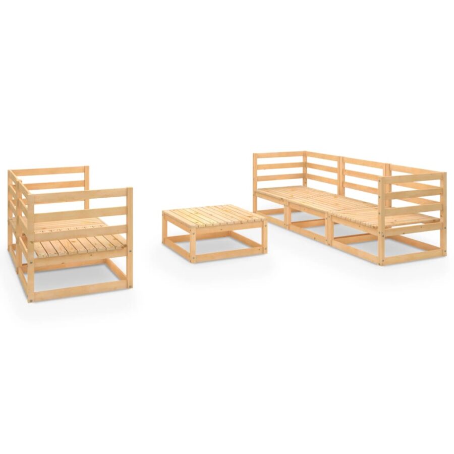 6-delige Loungeset massief grenenhout - Afbeelding 2