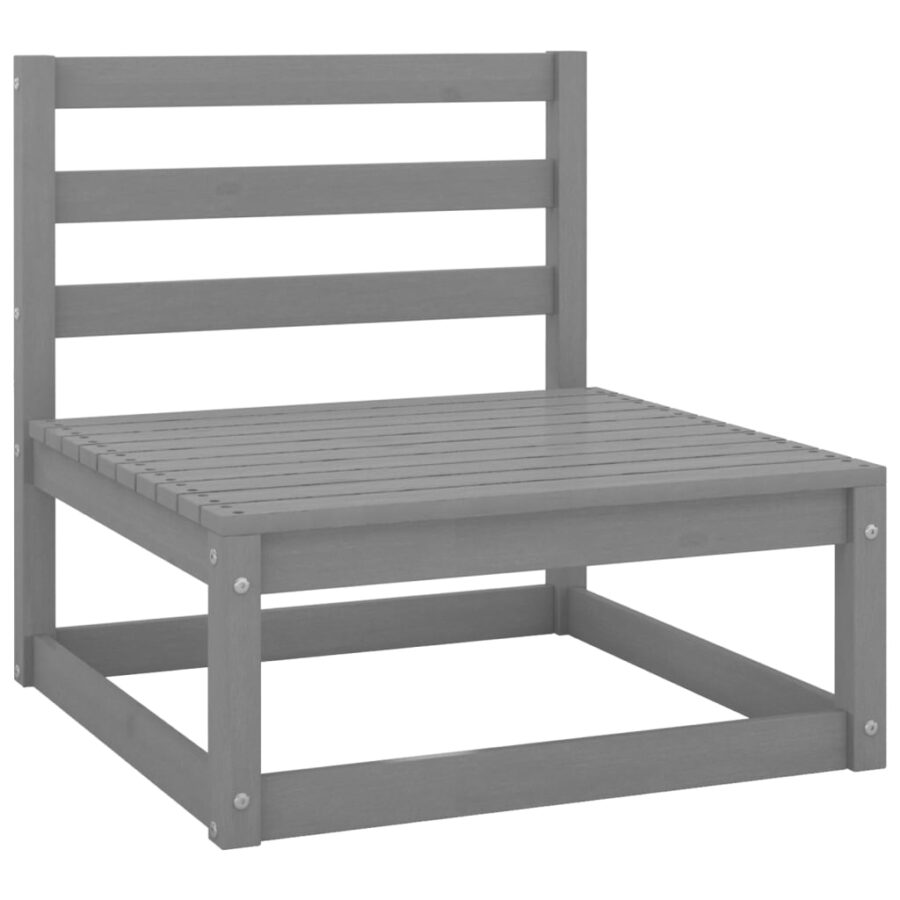4-delige Loungeset massief grenenhout grijs - Afbeelding 6