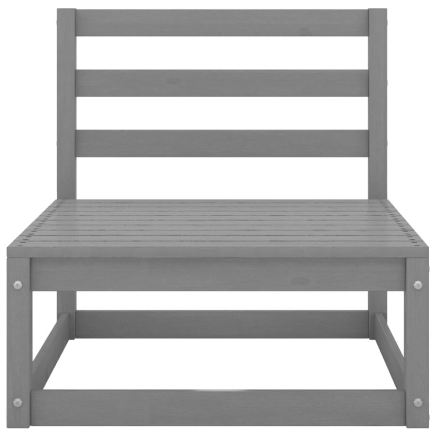 4-delige Loungeset massief grenenhout grijs - Afbeelding 7