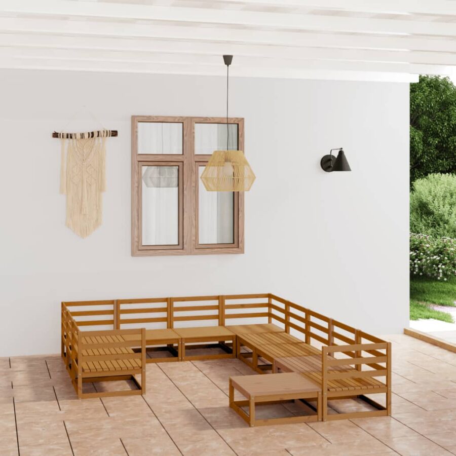 11-delige Loungeset massief grenenhout