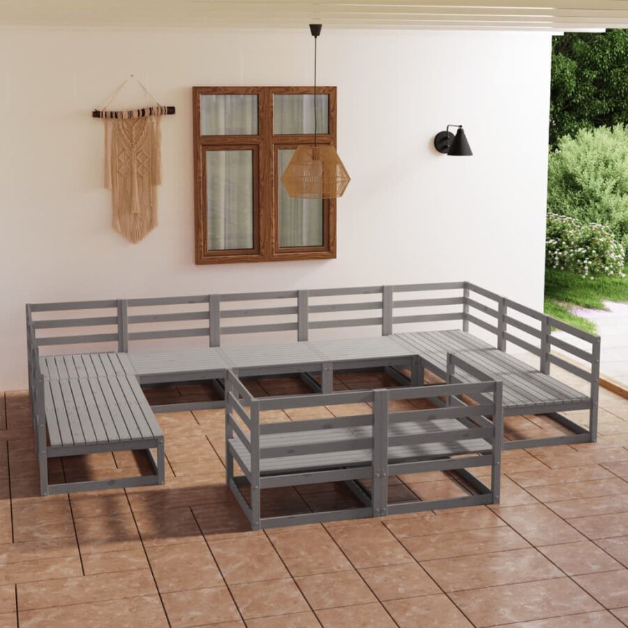 11-delige Loungeset massief grenenhout