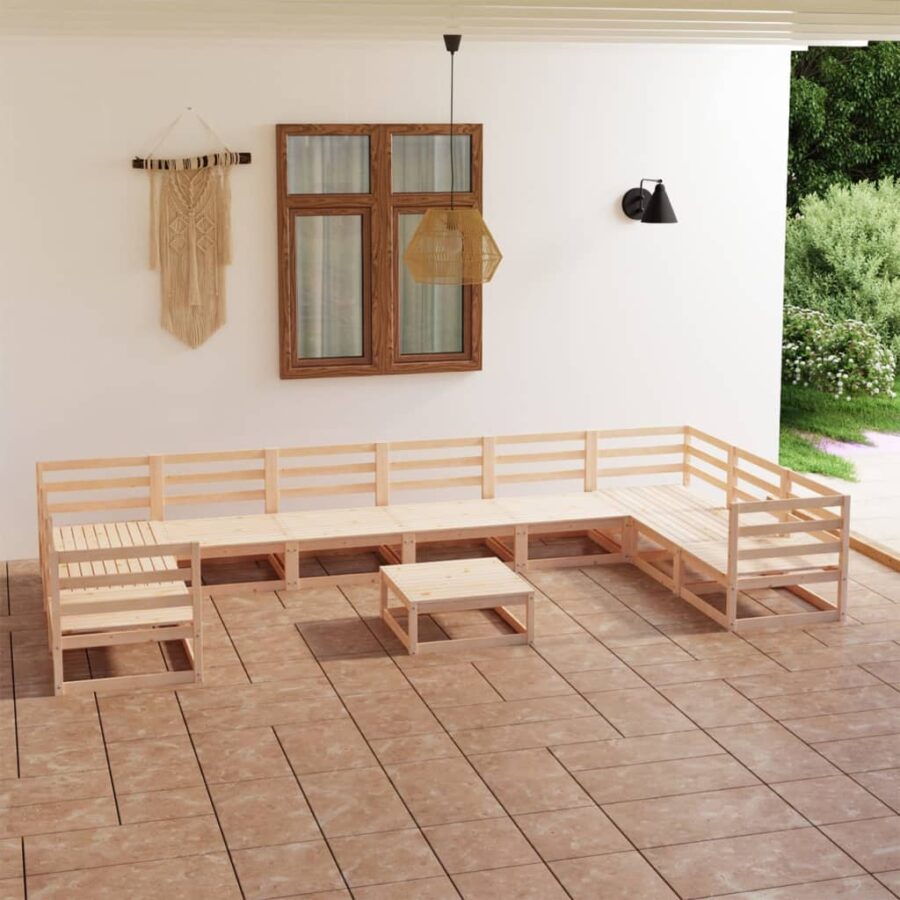 11-delige Loungeset massief grenenhout