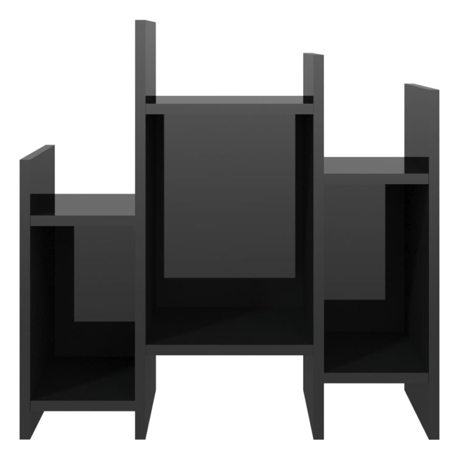 Bijzetkast 60x26x60 cm bewerkt hout hoogglans zwart - Afbeelding 5