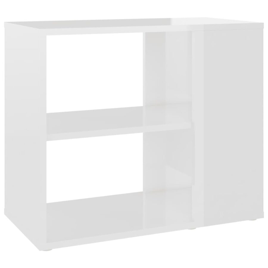 Bijzetkast 60x30x50 cm bewerkt hout hoogglans wit - Afbeelding 2