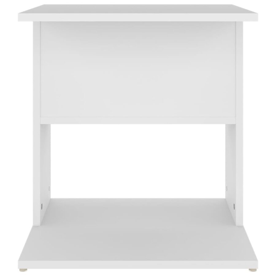 Bijzettafel 45x45x48 cm bewerkt hout wit - Afbeelding 4