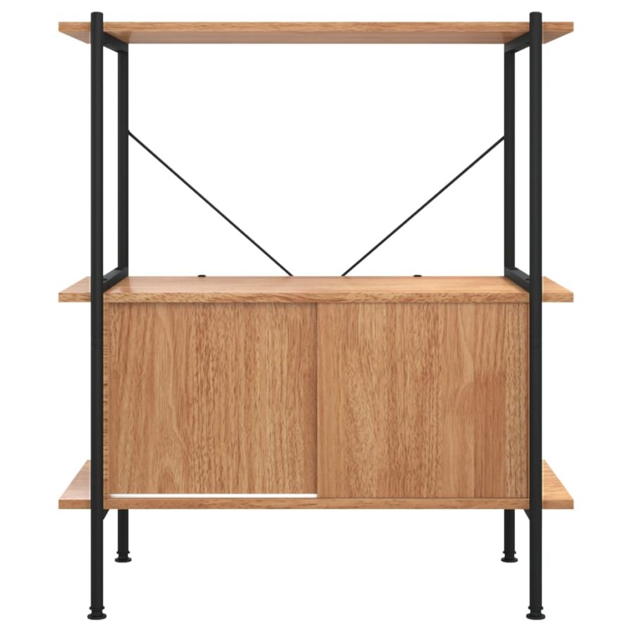 Opbergrek 3-laags met kast 80x40x92 cm staal en bewerkt hout - Afbeelding 4
