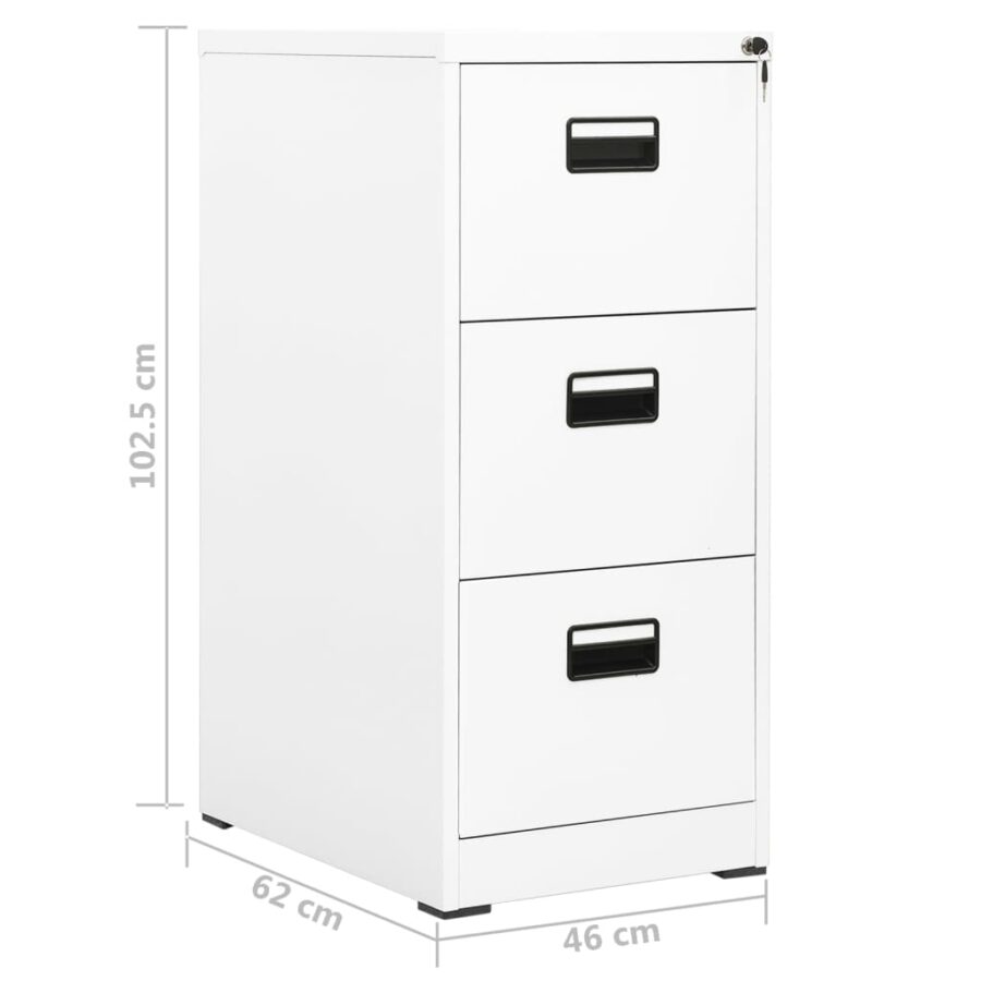 Archiefkast 46x62x102,5 cm staal wit - Afbeelding 11