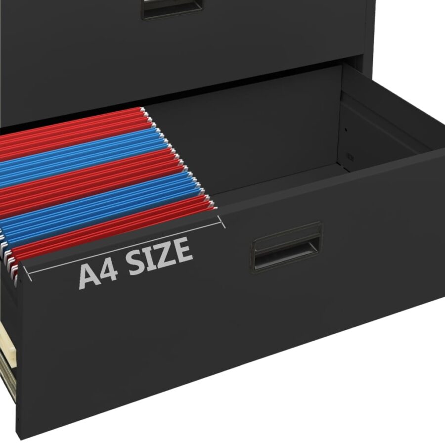 Archiefkast 90x46x134 cm staal antracietkleurig - Afbeelding 9