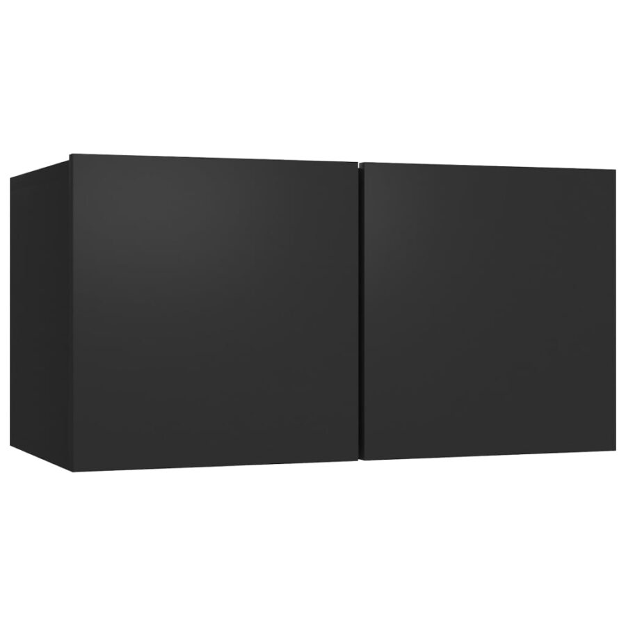 6-delige Tv-meubelset bewerkt hout zwart - Afbeelding 4