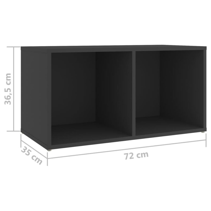 3-delige Tv-meubelset bewerkt hout grijs - Afbeelding 8