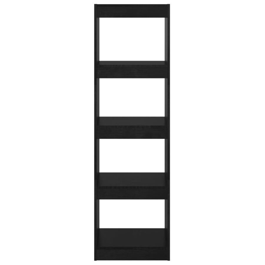 Boekenkast/kamerscherm 40x30x135,5 cm grenenhout zwart - Afbeelding 5