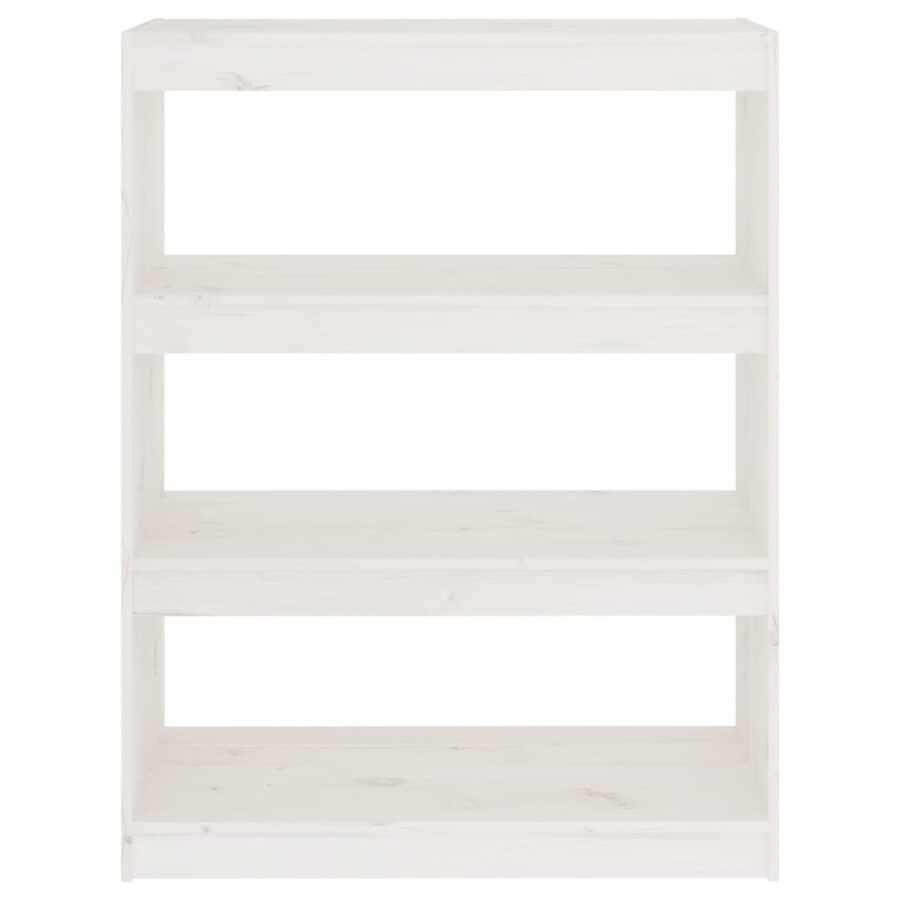 Boekenkast/kamerscherm 80x30x103,5 cm massief grenenhout wit - Afbeelding 5