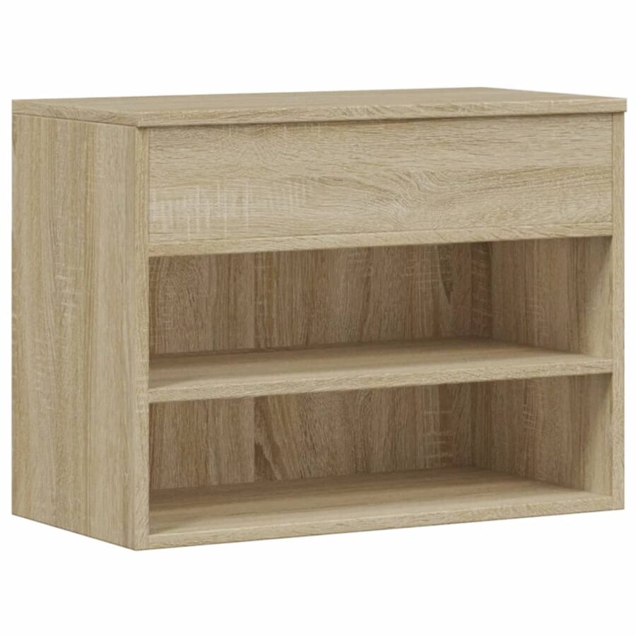 Schoenenbank 60x30x45 cm bewerkt hout sonoma eikenkleurig - Afbeelding 2