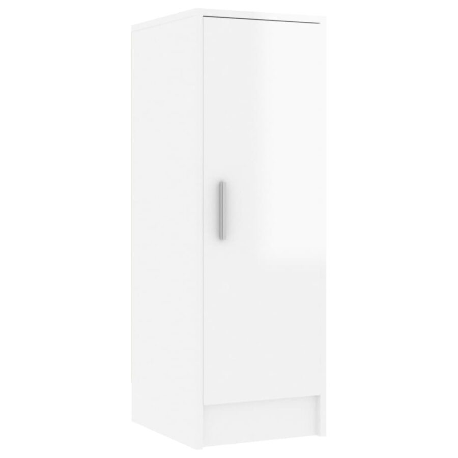 Schoenenkast 32 x 35 x 92 cm bewerkt hout hoogglans wit - Afbeelding 5