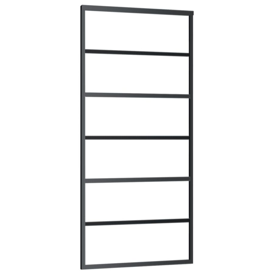 Schuifdeur met beslag 90x205 cm aluminium en ESG-glas - Afbeelding 3