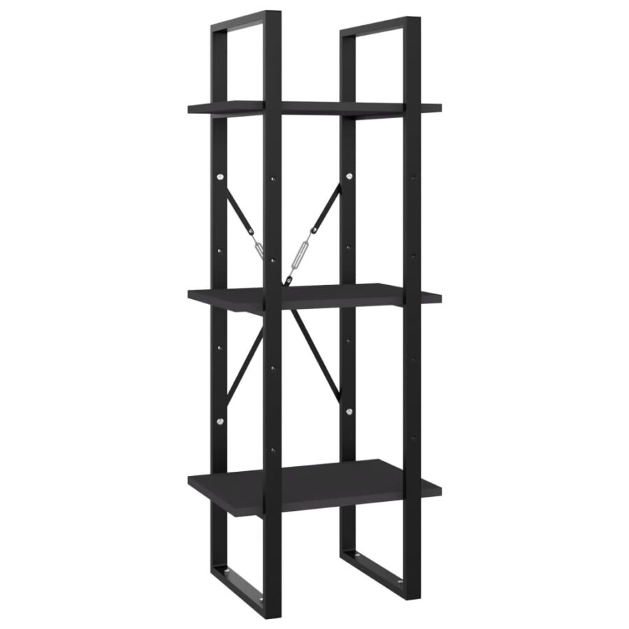 Boekenkast met 5 schappen 40x30x175 cm bewerkt hout grijs - Afbeelding 5