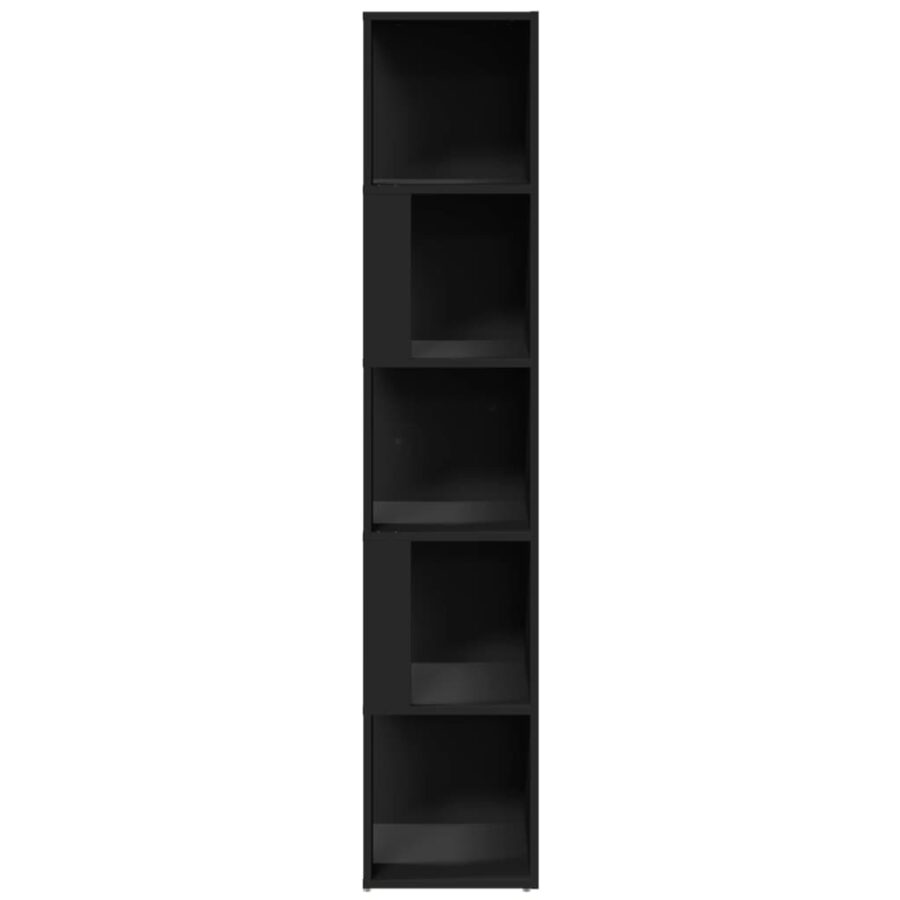 Hoekkast 33x33x164,5 cm bewerkt hout zwart - Afbeelding 5