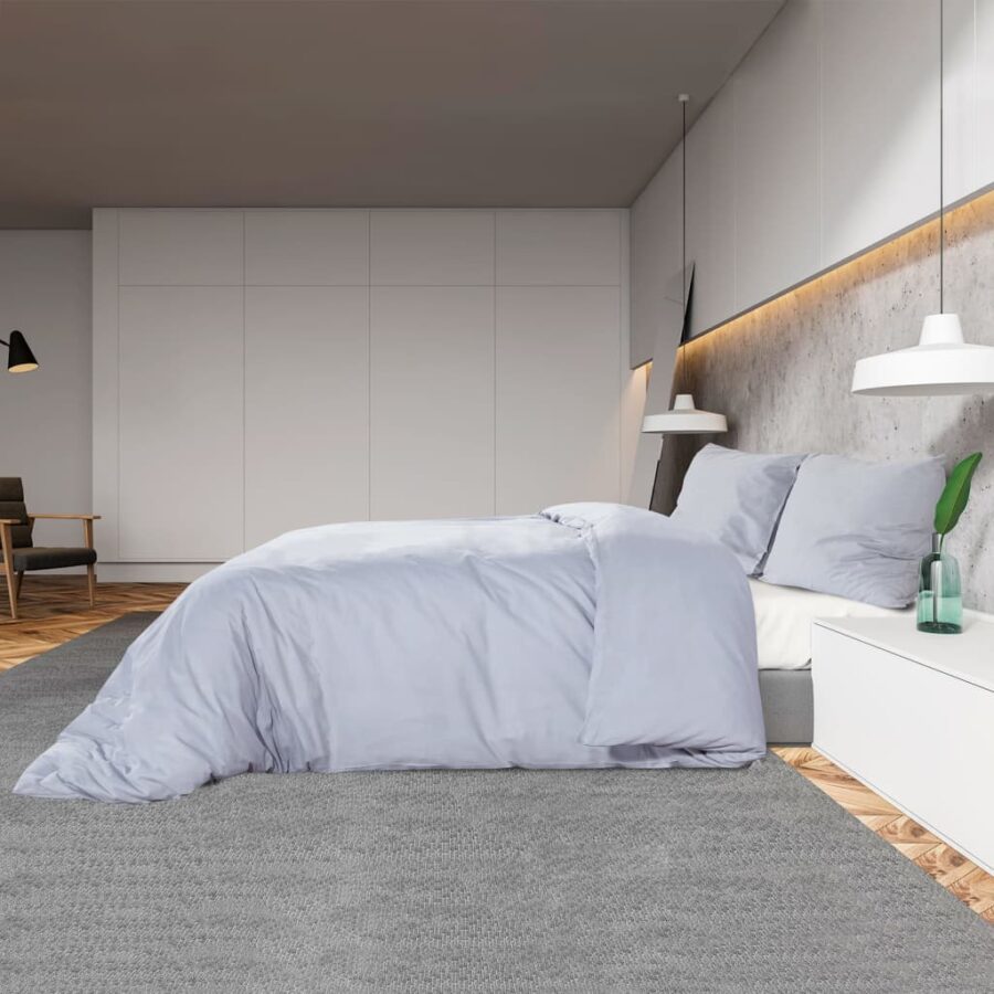 Dekbedovertrekset lichtgewicht 220x240 cm microvezel grijs - Afbeelding 4