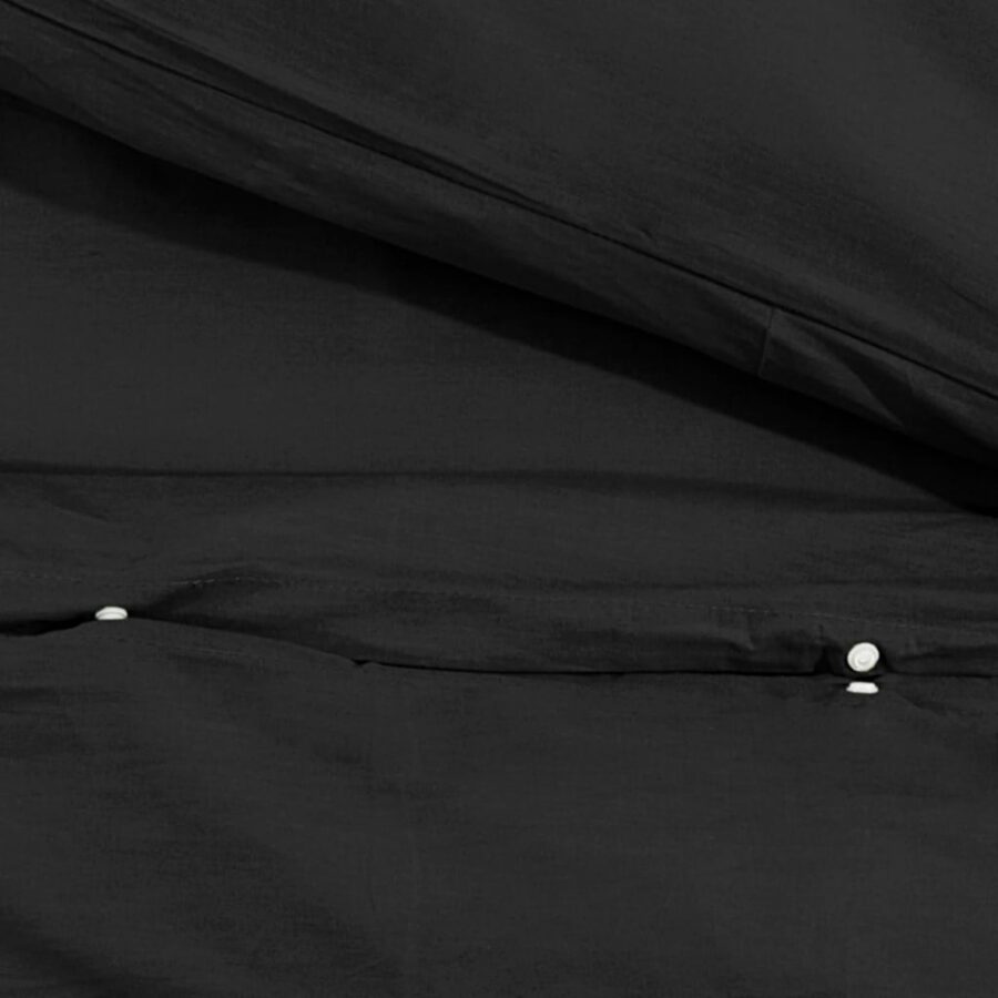Dekbedovertrekset lichtgewicht 225x220 cm microvezel zwart - Afbeelding 8