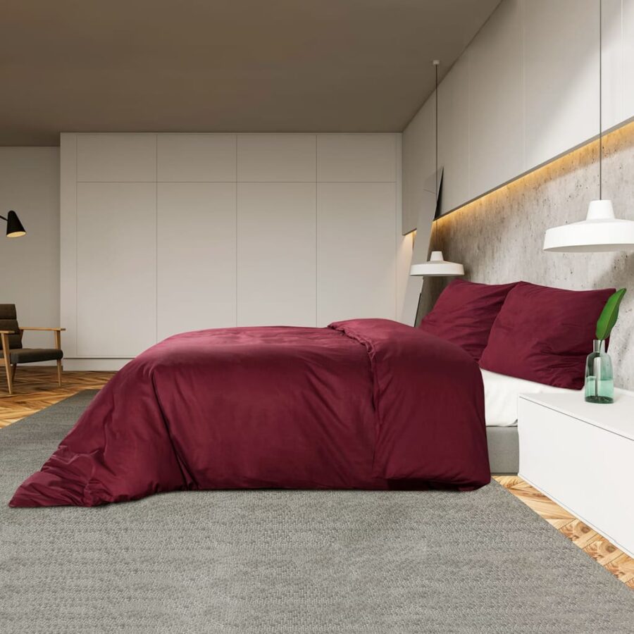 Dekbedovertrekset lichtgewicht 240x220 cm microvezel bordeaux - Afbeelding 4