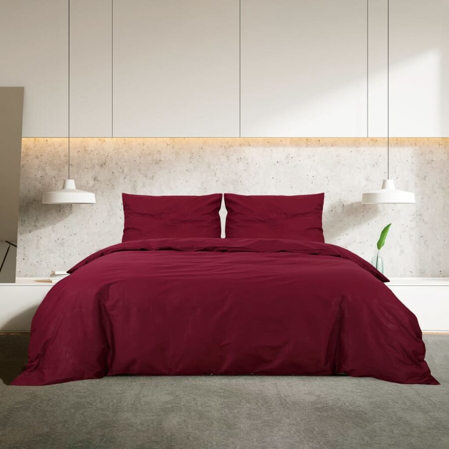 Dekbedovertrekset lichtgewicht 200x220 cm microvezel bordeaux - Afbeelding 3