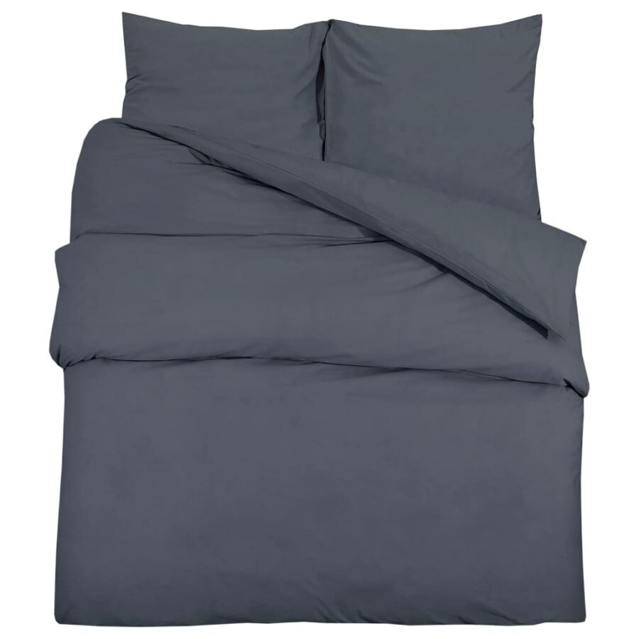 Dekbedovertrekset 200x200 cm katoen antracietkleurig - Afbeelding 2