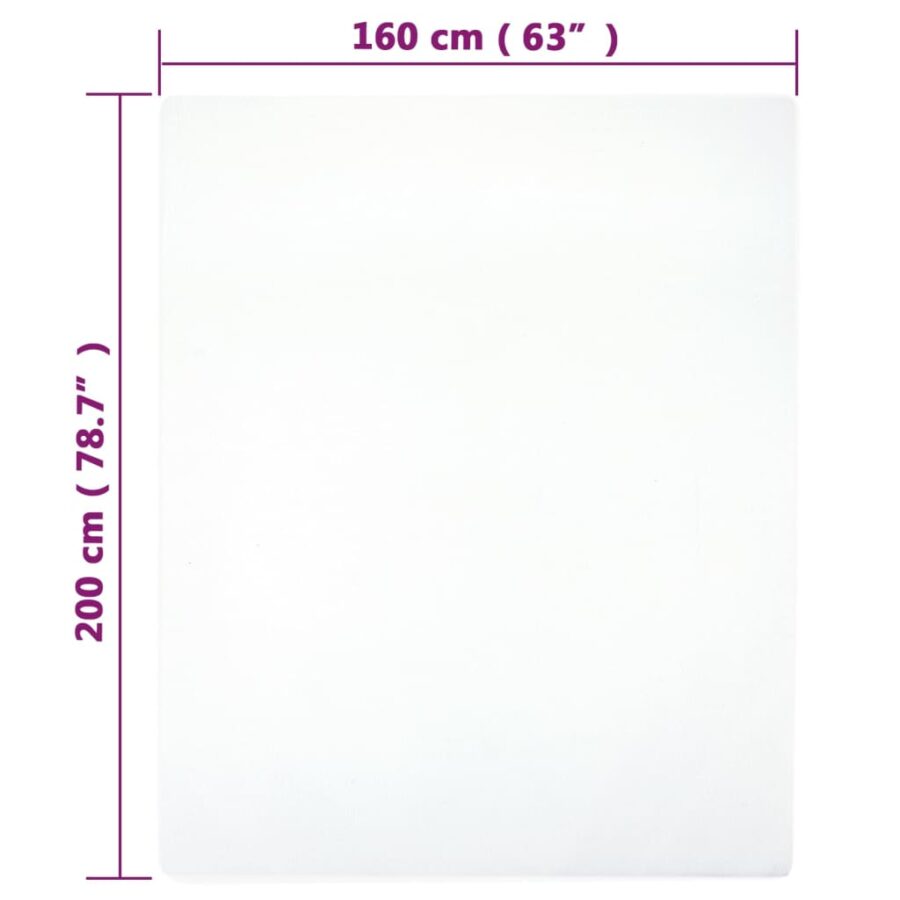 Hoeslaken jersey 160x200 cm katoen wit - Afbeelding 4