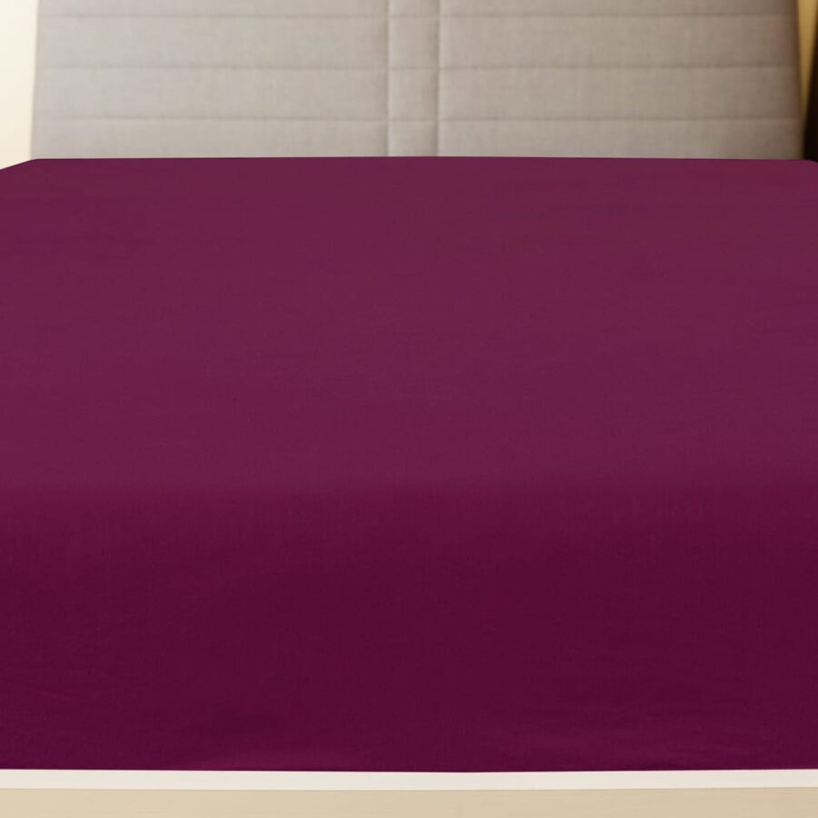 Hoeslaken jersey 160x200 cm katoen bordeauxrood - Afbeelding 3