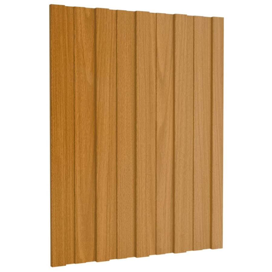 Dakpanelen 36 st 60x45 cm gegalvaniseerd staal lichthoutkleurig - Afbeelding 3