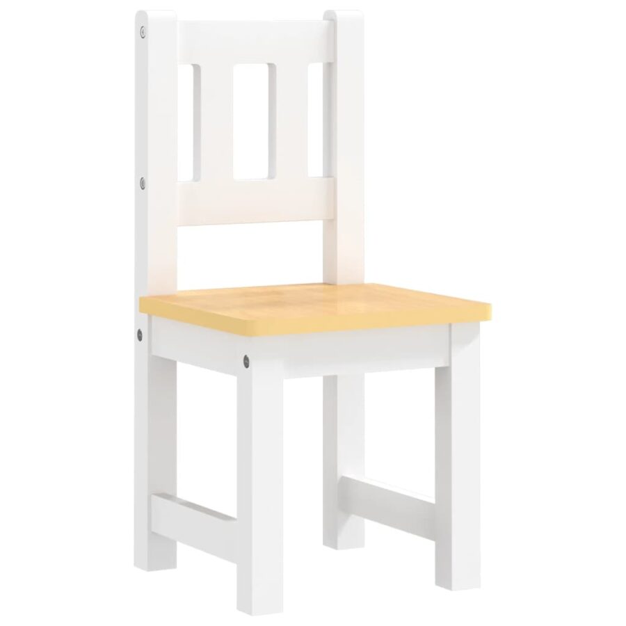 4-delige Kindertafel- en stoelenset MDF wit en beige - Afbeelding 5