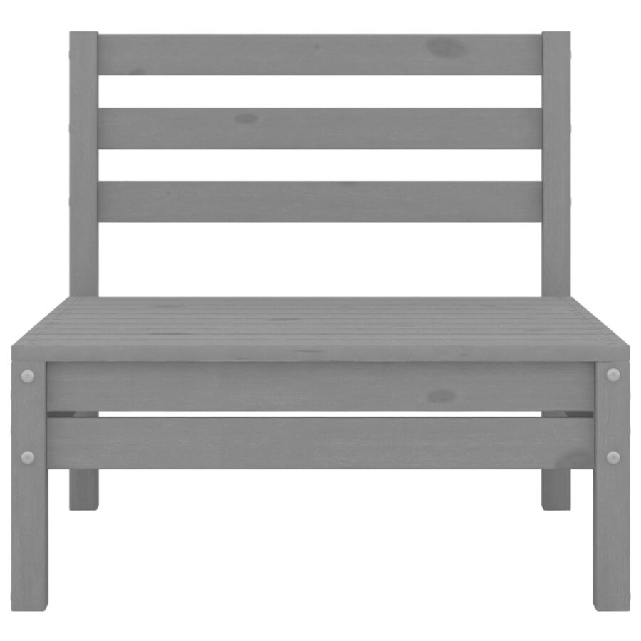 4-delige Loungeset massief grenenhout grijs - Afbeelding 7