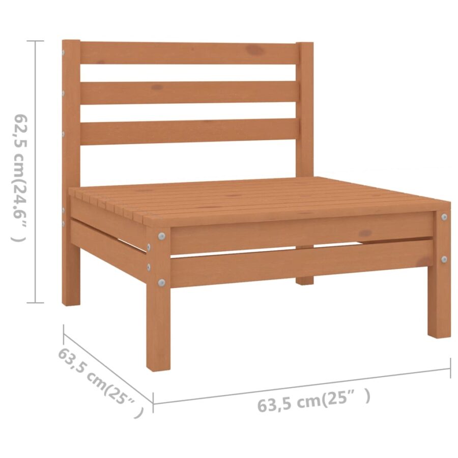 4-delige Loungeset massief grenenhout honingbruin - Afbeelding 6