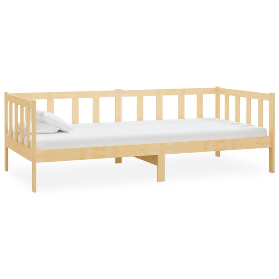 Slaapbank met matras massief grenenhout 90x200 cm - Afbeelding 4