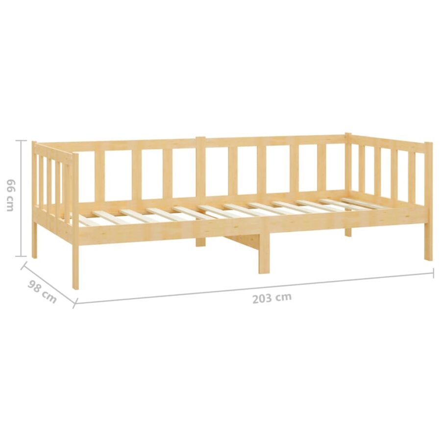 Slaapbank met matras massief grenenhout 90x200 cm - Afbeelding 10
