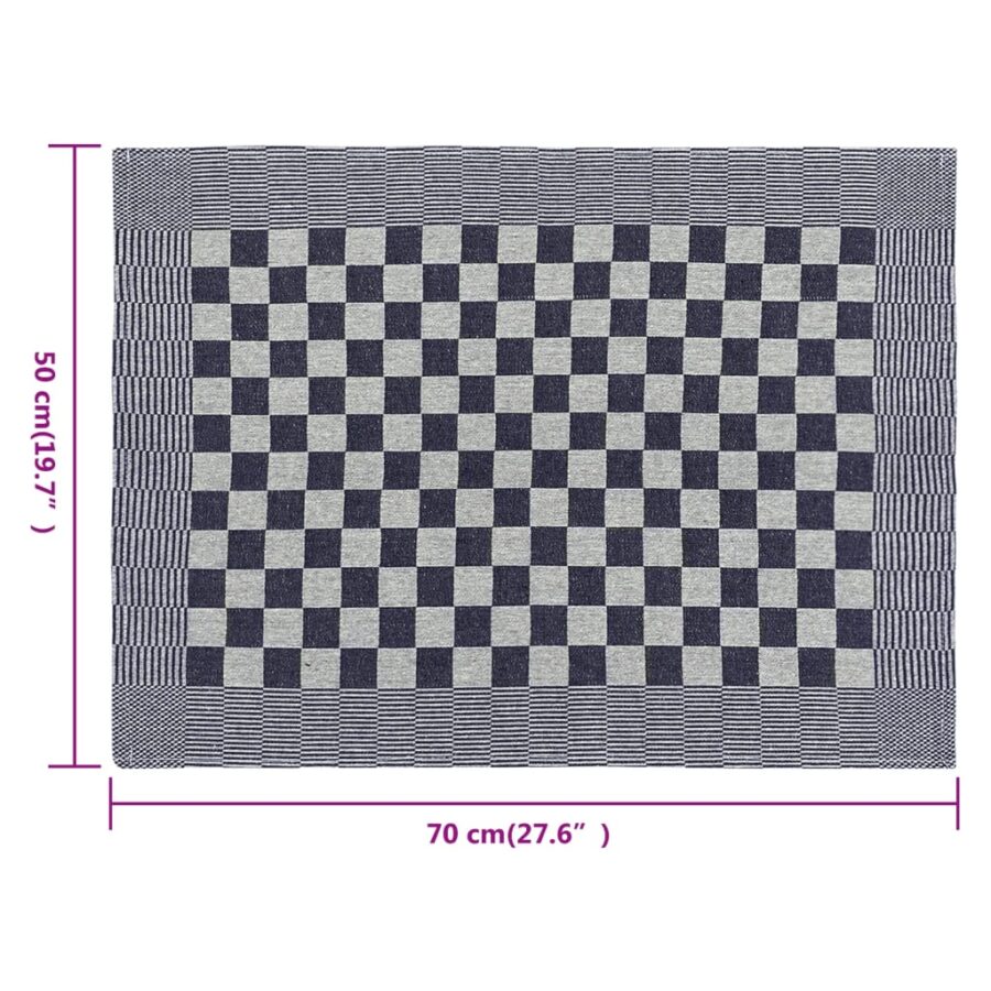 Keukendoeken 20 st 50x70 cm katoen blauw en wit - Afbeelding 8