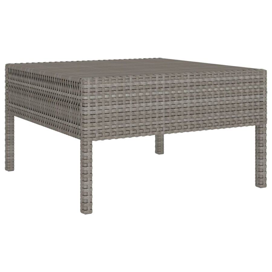11-delige Loungeset met kussens poly rattan grijs - Afbeelding 5