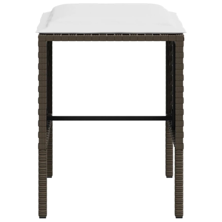5-delige Loungeset L-vormig met kussens poly rattan bruin - Afbeelding 10