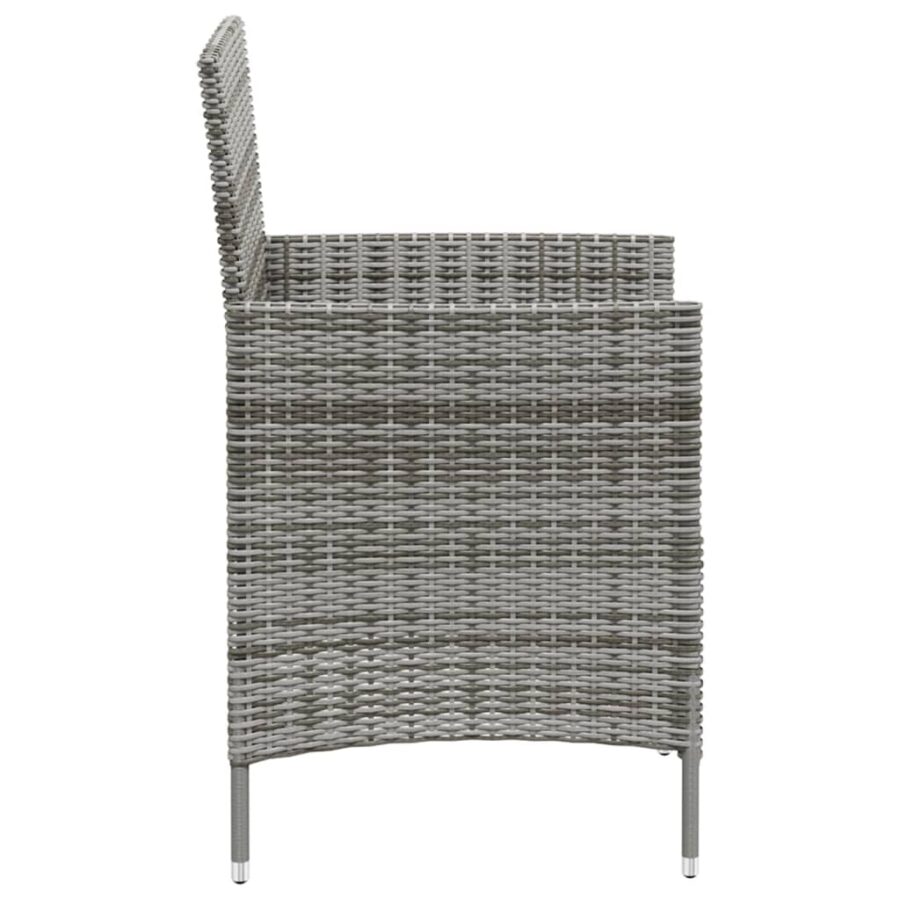 3-delige Tuinset met kussens poly rattan grijs - Afbeelding 5