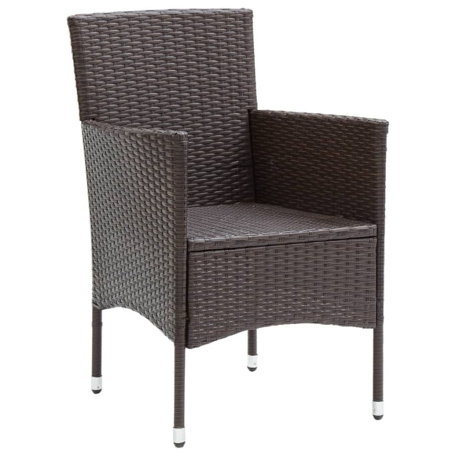 5-delige Tuinset met kussens poly rattan bruin - Afbeelding 5