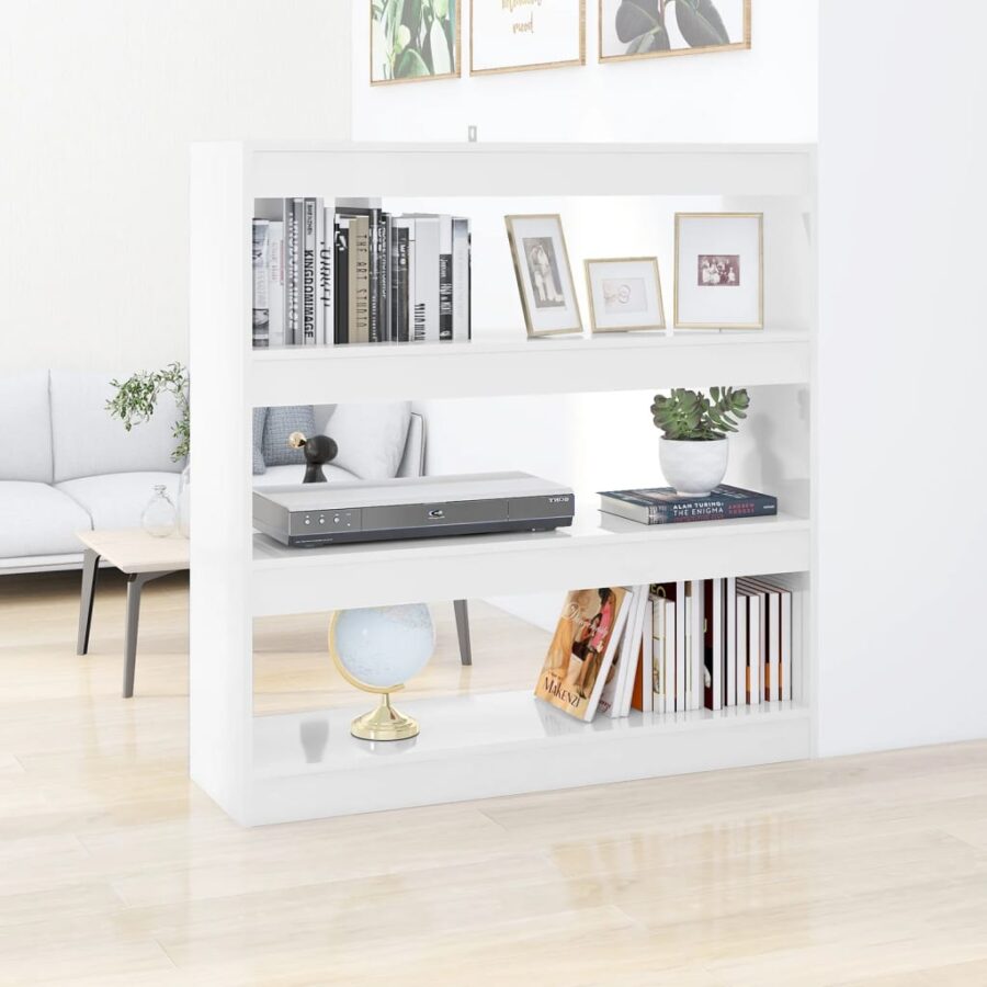 Boekenkast/kamerscherm 100x30x103 cm hoogglans wit