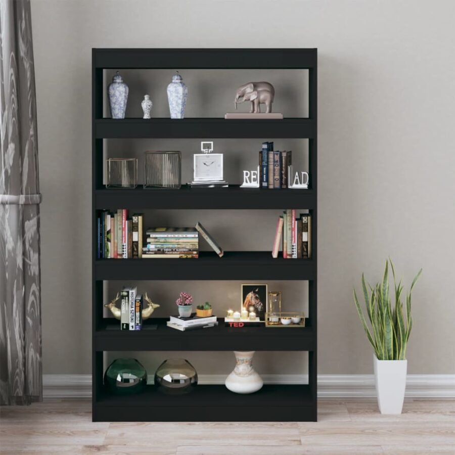 Boekenkast/kamerscherm 100x30x166 cm zwart - Afbeelding 3