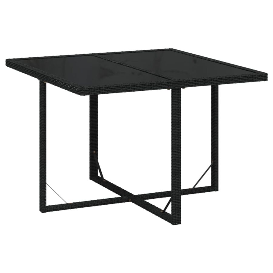5-delige Tuinset met kussens poly rattan zwart - Afbeelding 4