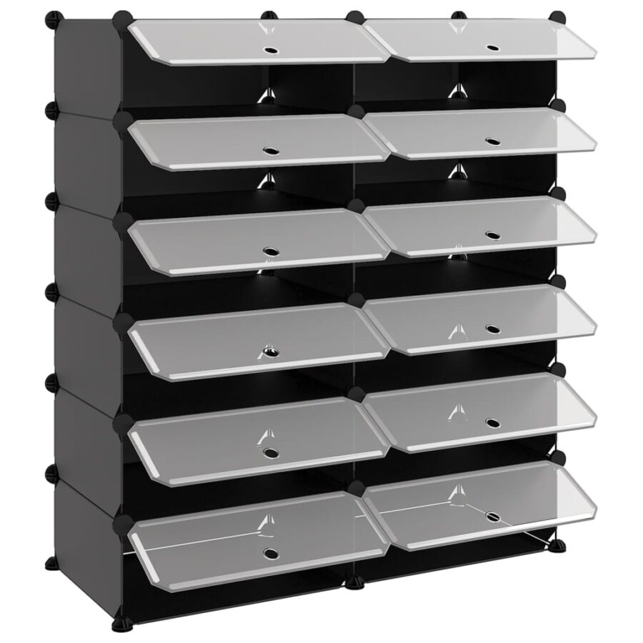 Schoenenrek 94,5x36,5x106 cm polypropeen zwart - Afbeelding 6