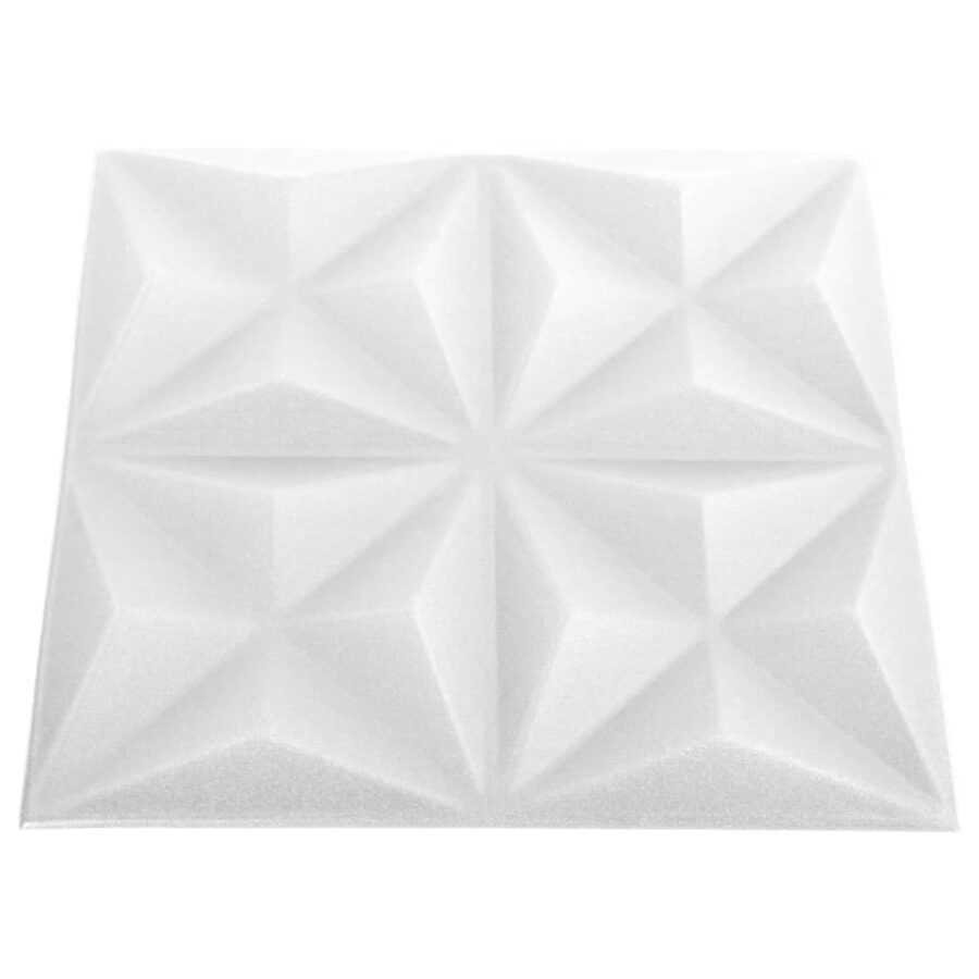48 st Wandpanelen 3D origami 12 m² 50x50 cm wit - Afbeelding 5