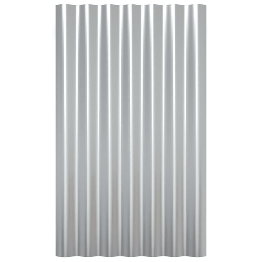 Dakpanelen 36 st 60x36 cm gepoedercoat staal zilverkleurig - Afbeelding 4