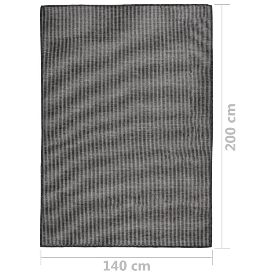 Buitenkleed platgeweven 140x200 cm grijs - Afbeelding 6