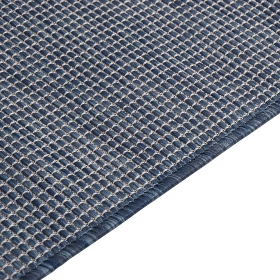 Buitenkleed platgeweven 120x170 cm blauw - Afbeelding 4