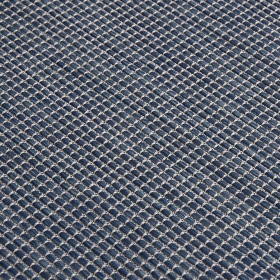 Buitenkleed platgeweven 120x170 cm blauw - Afbeelding 5