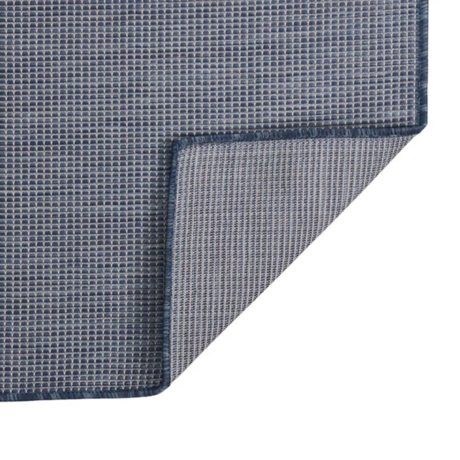 Buitenkleed platgeweven 140x200 cm blauw - Afbeelding 2